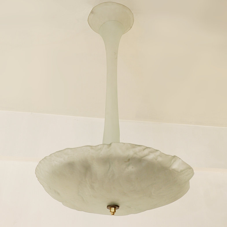 Art Deco Chandelier in etched and frosted glass