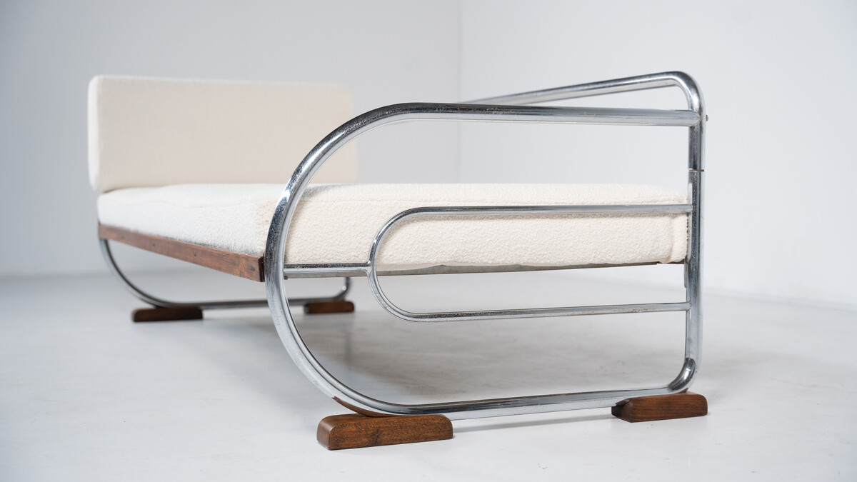 Art Deco Tubular Steel Daybed from Hynek Gottwald, 1930s