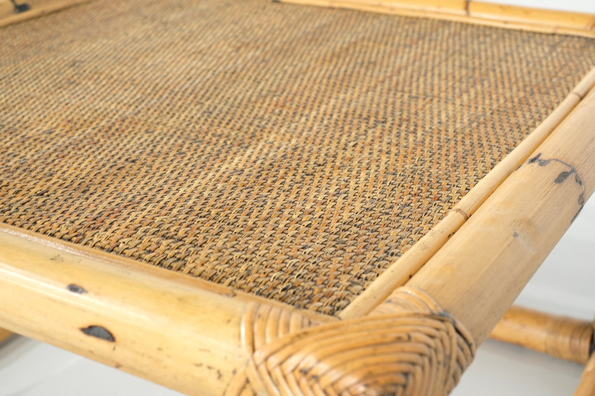 Bamboo & rattan coffee table, Italy, 1960's.