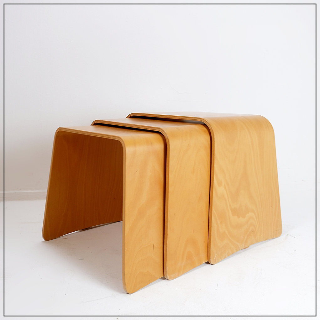 Bentwood Plywood Nesting tables 1970s