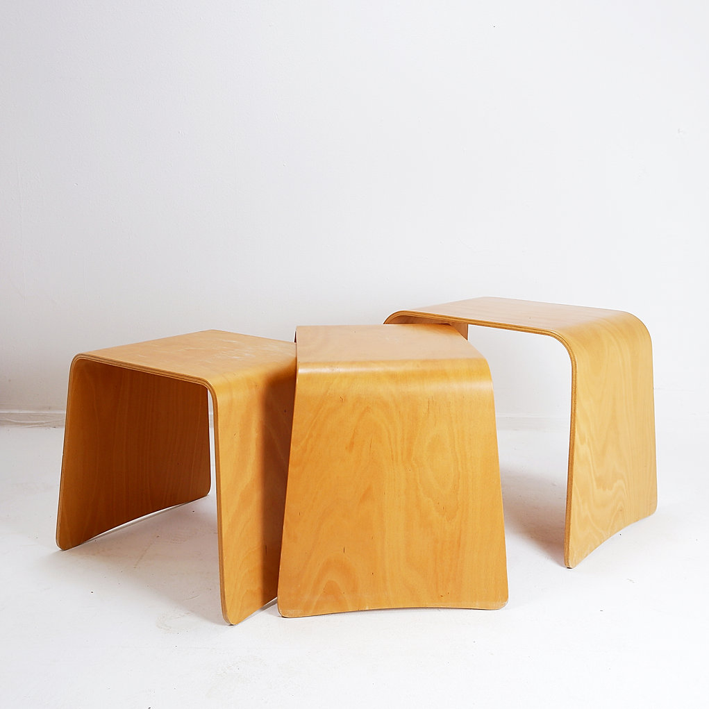 Bentwood Plywood Nesting tables 1970s