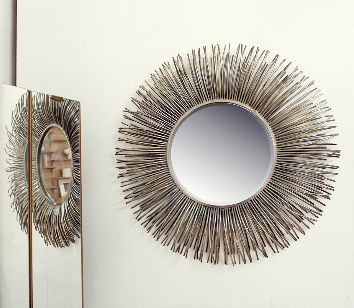 Brutalist metal mirror