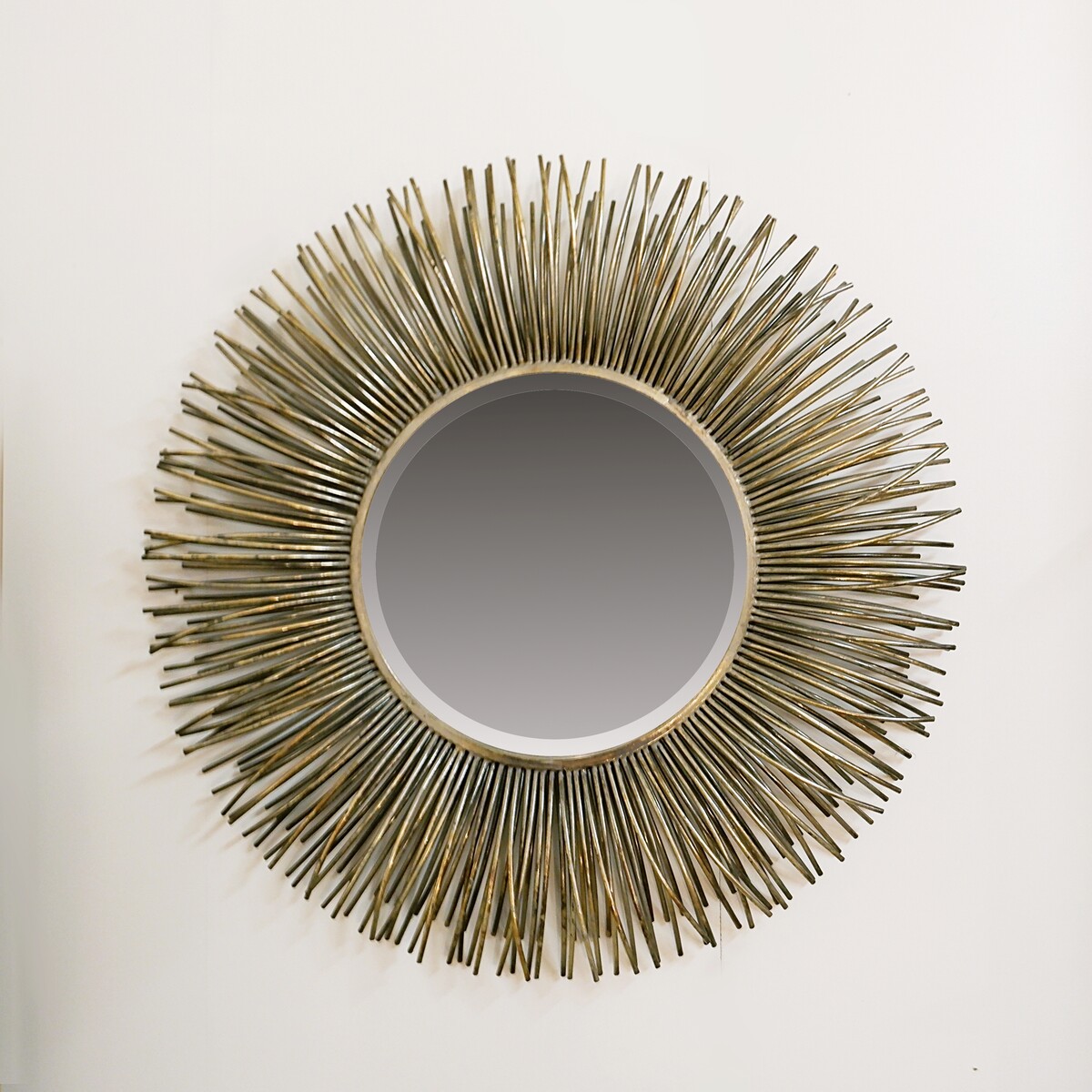 Brutalist metal mirror