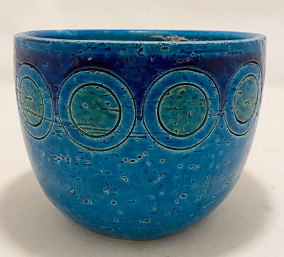 Ceramic bowl of the serie Rimini Blue by Aldo Landi for Bitossi, Italy, 1960