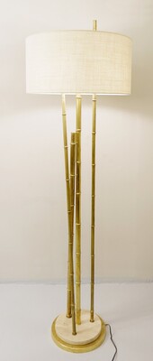 Contemporary Brass faux Bamboo Floor Lamp - a pair available