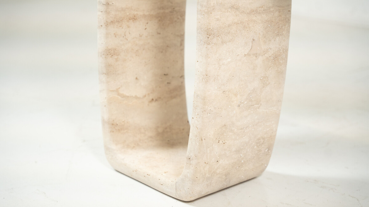 Contemporary Italian Travertine Console