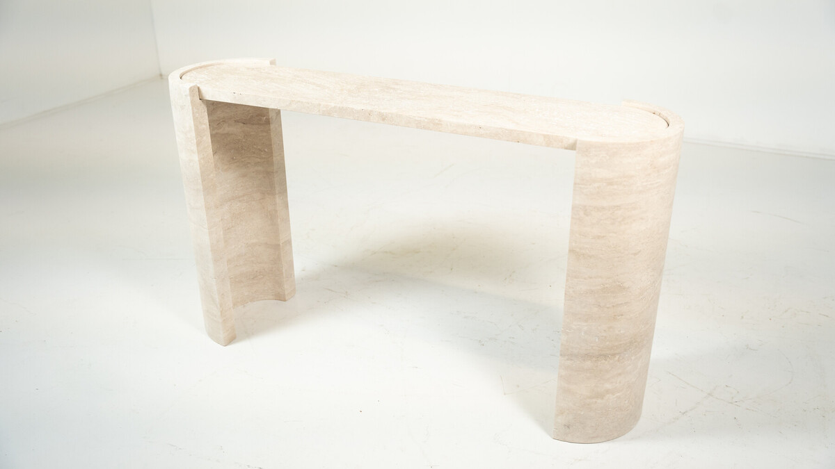 Contemporary Italian Travertine Console