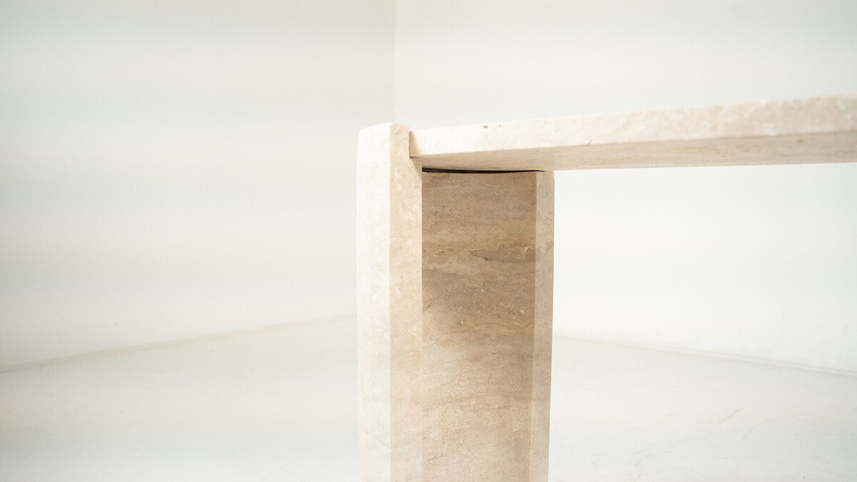 Contemporary Italian Travertine Console