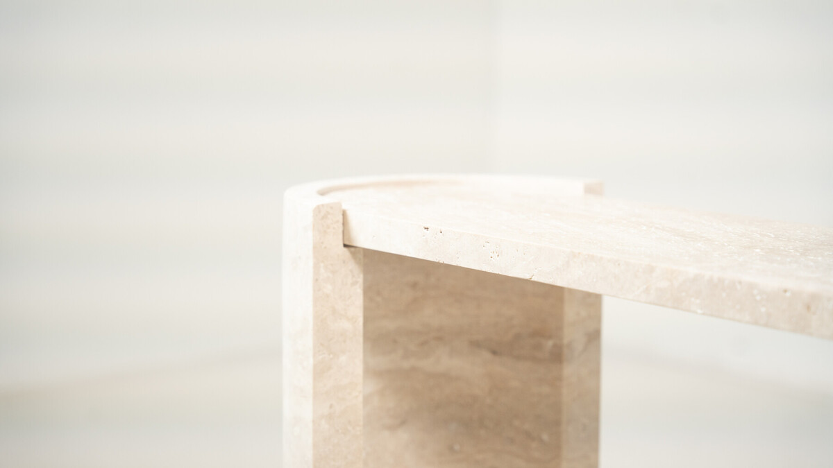 Contemporary Italian Travertine Console