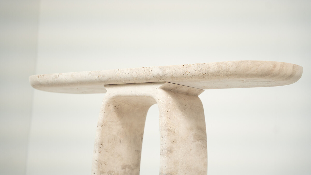 Contemporary Italian Travertine Console