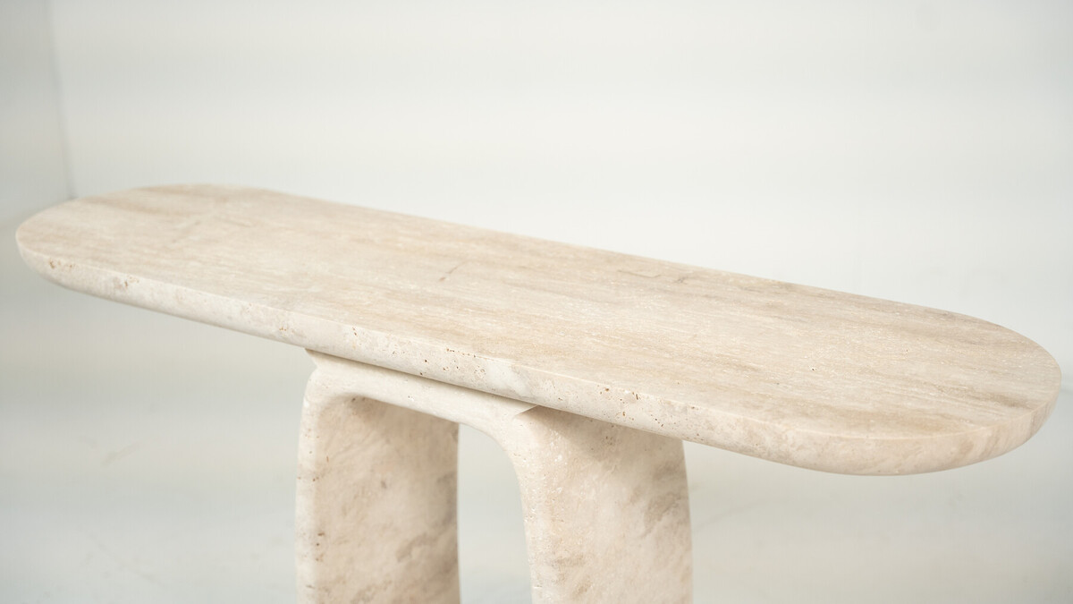 Contemporary Italian Travertine Console