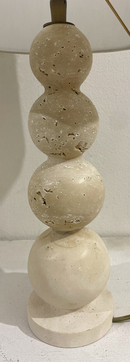 Contemporary Pair of Travertine Lamps, Italy