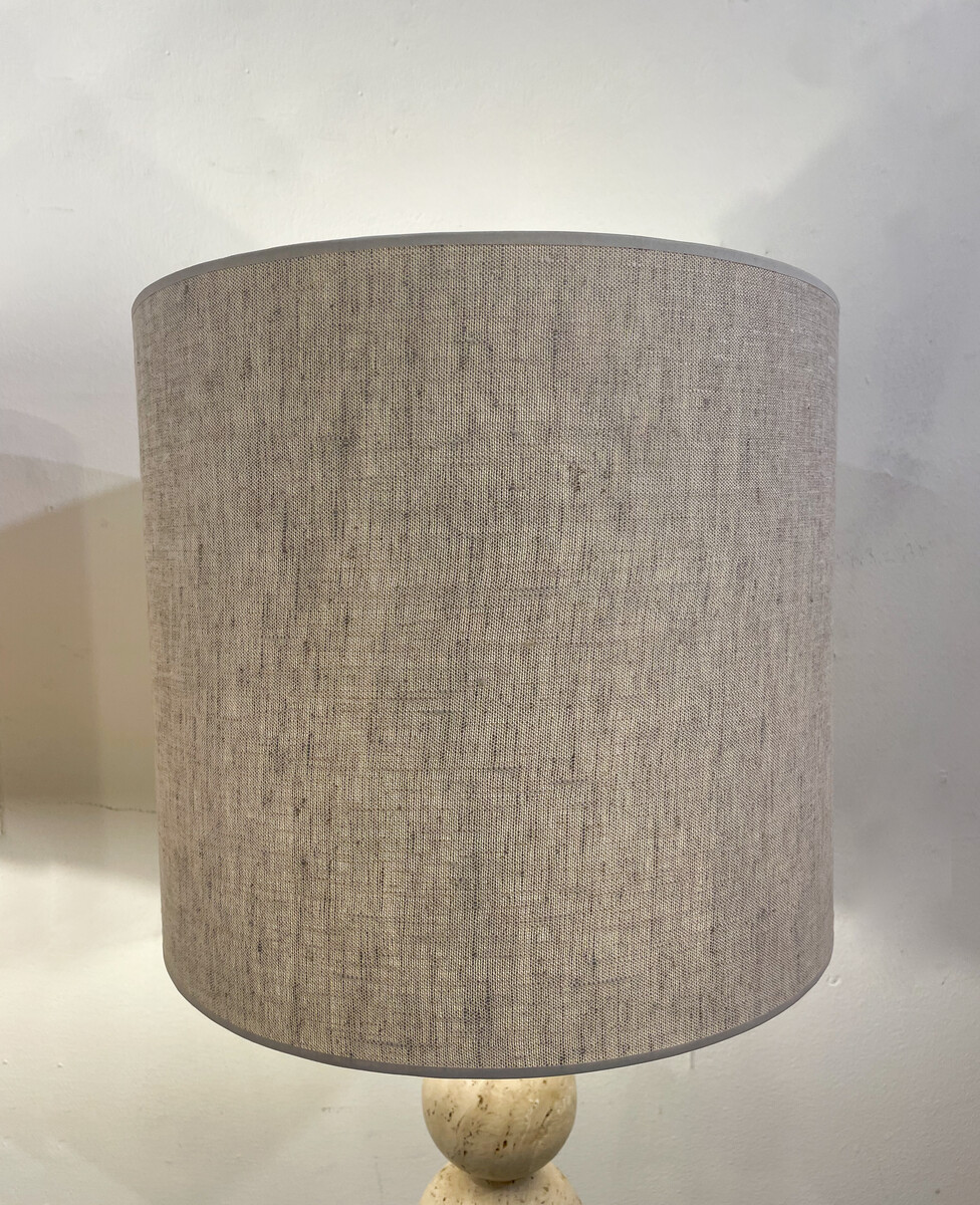 Contemporary Pair of Travertine Table Lamps