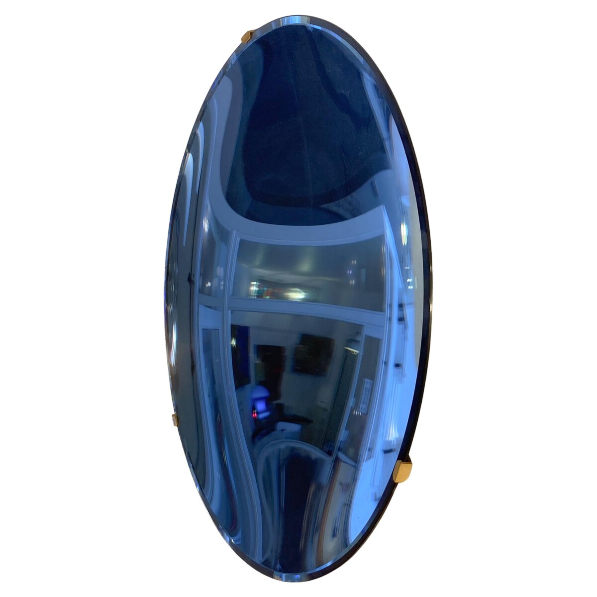 Contemporary Round Italian Blue Mirror, Italy