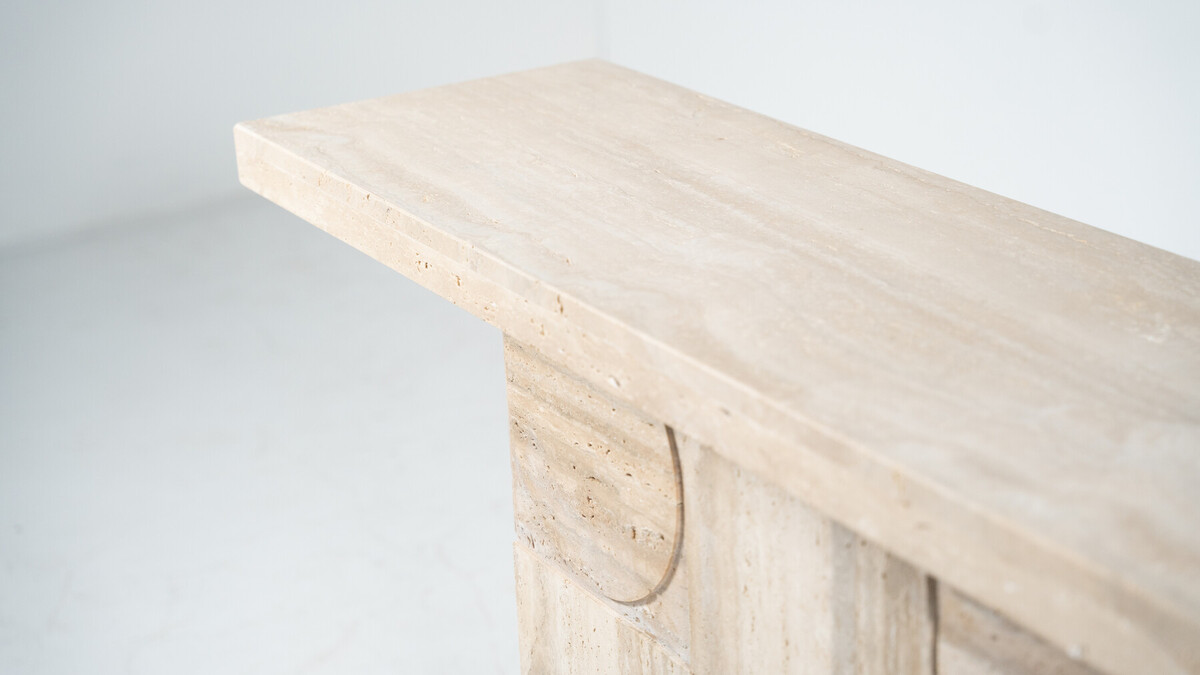 Contemporary Travertine Console, Italy