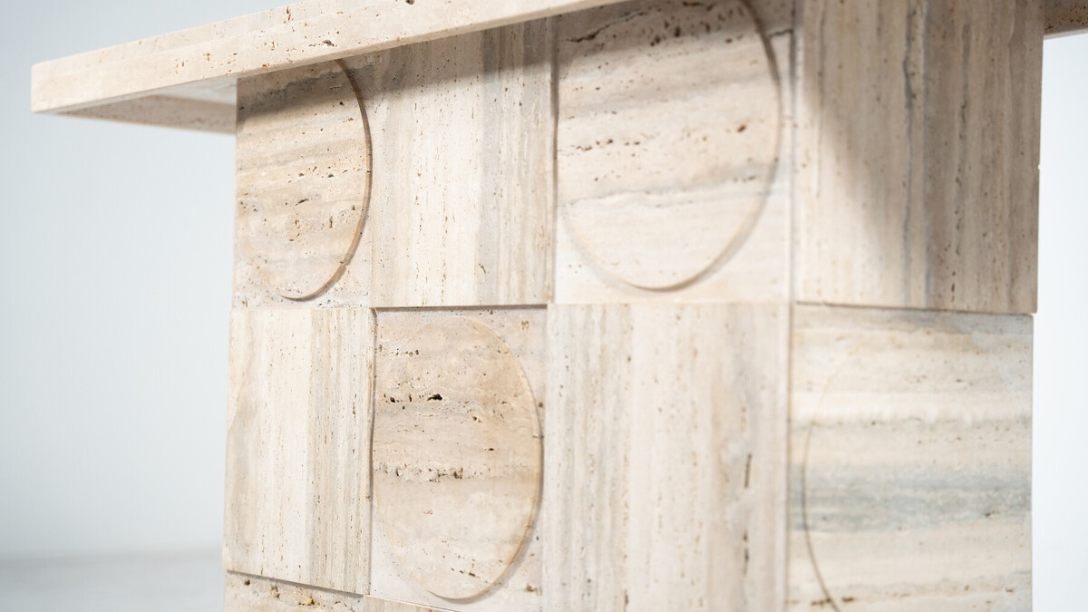 Contemporary Travertine Console, Italy