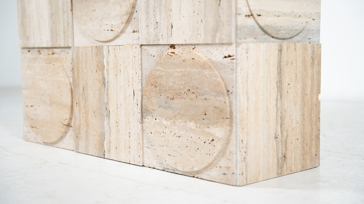 Contemporary Travertine Console, Italy