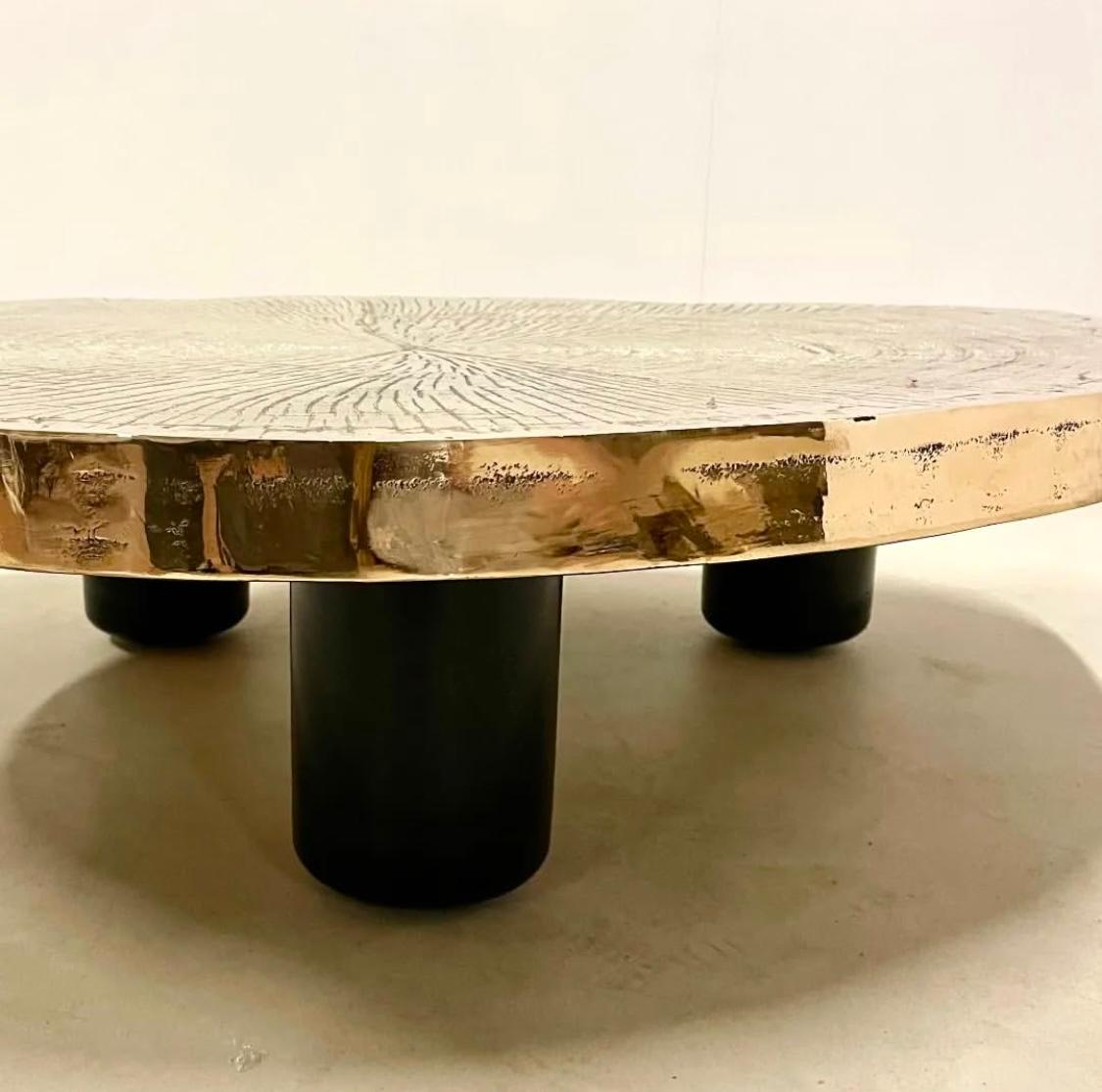 Contempory Tree Trunk Coffee Table, Bronze