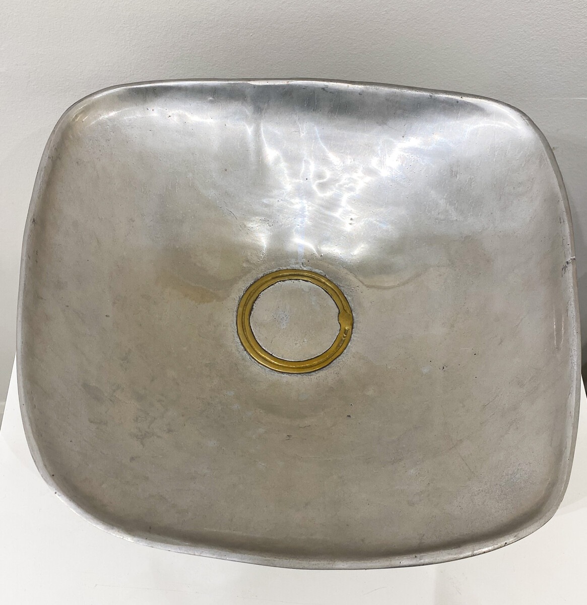 Designer bowl in aluminium and tin, David Marshall, Spain, 1970