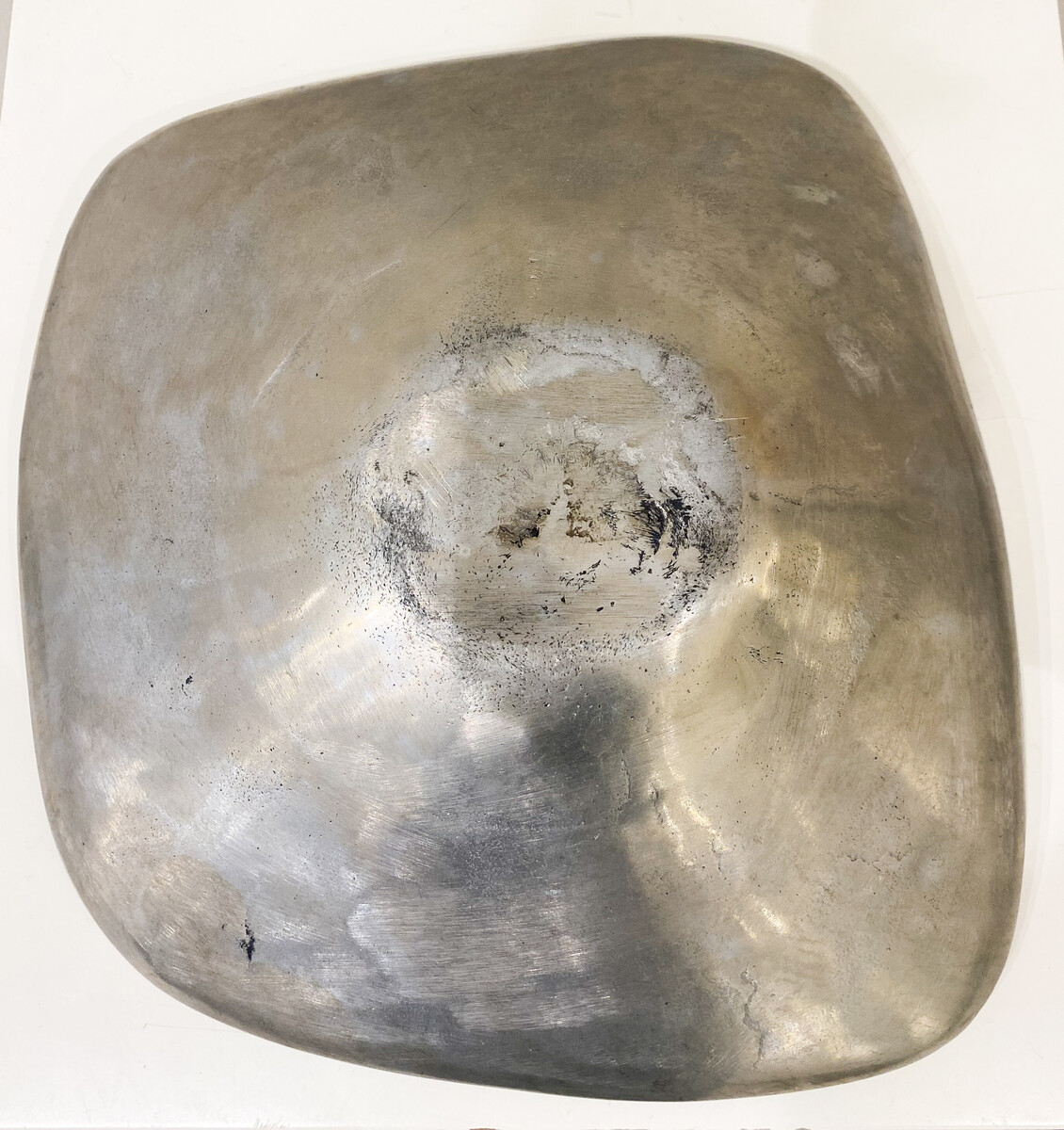 Designer bowl in aluminium and tin, David Marshall, Spain, 1970