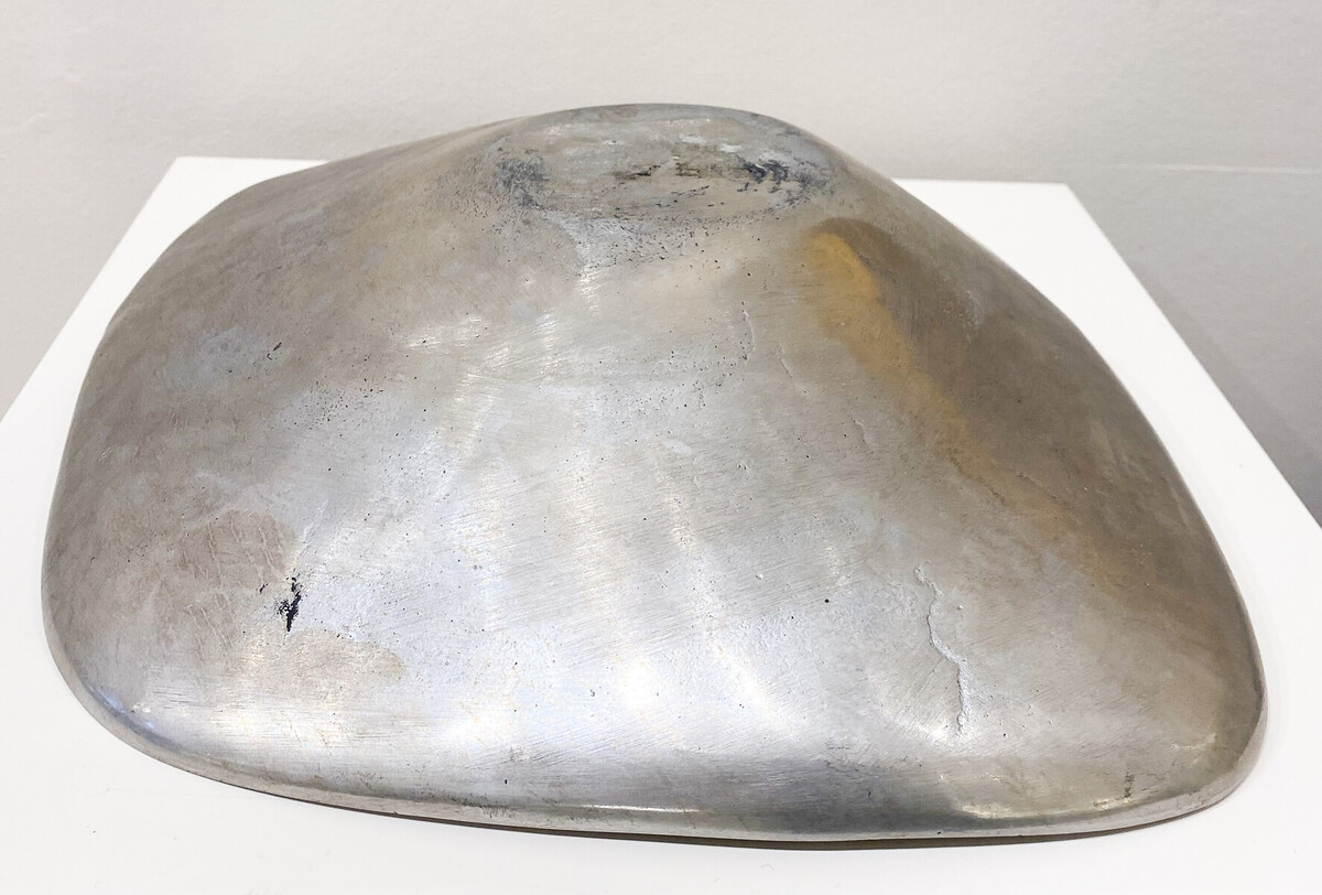 Designer bowl in aluminium and tin, David Marshall, Spain, 1970