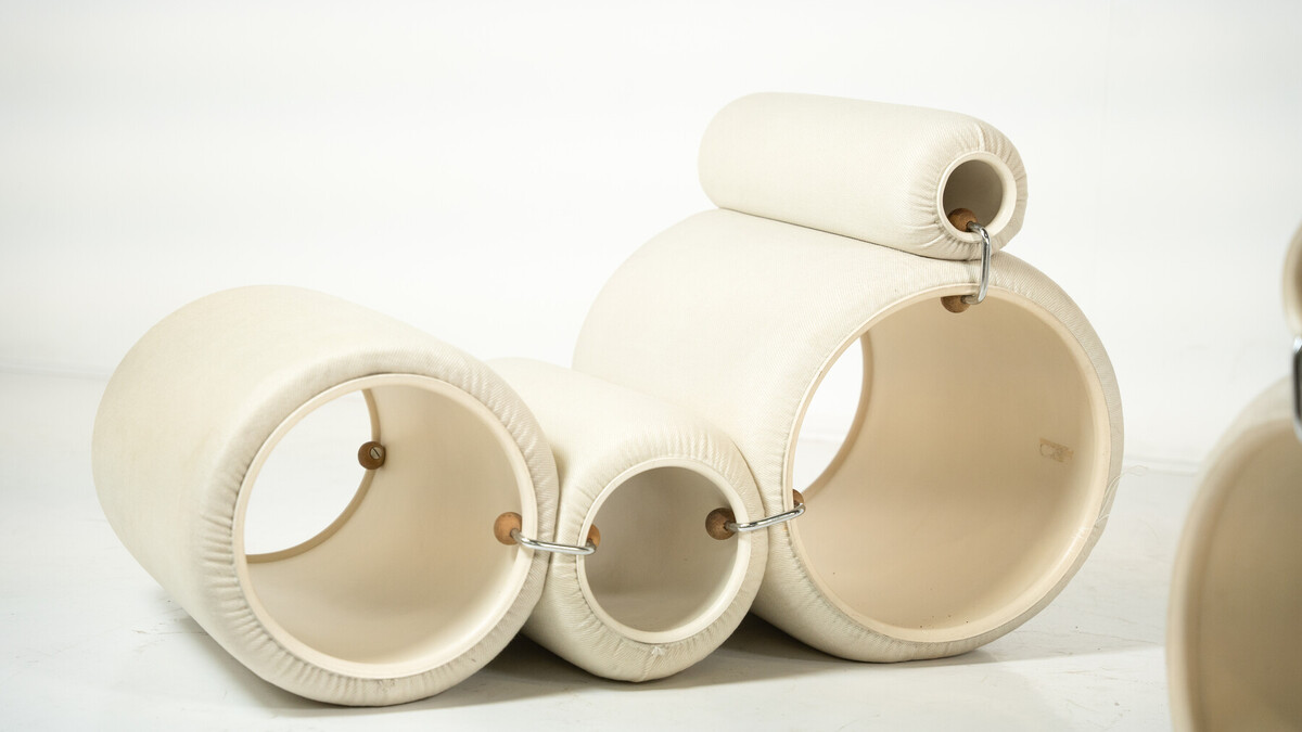 Early Edition Pair of Joe Colombo Tube Chairs for Flexform