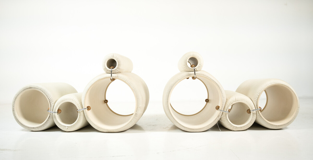 Early Edition Pair of Joe Colombo Tube Chairs for Flexform