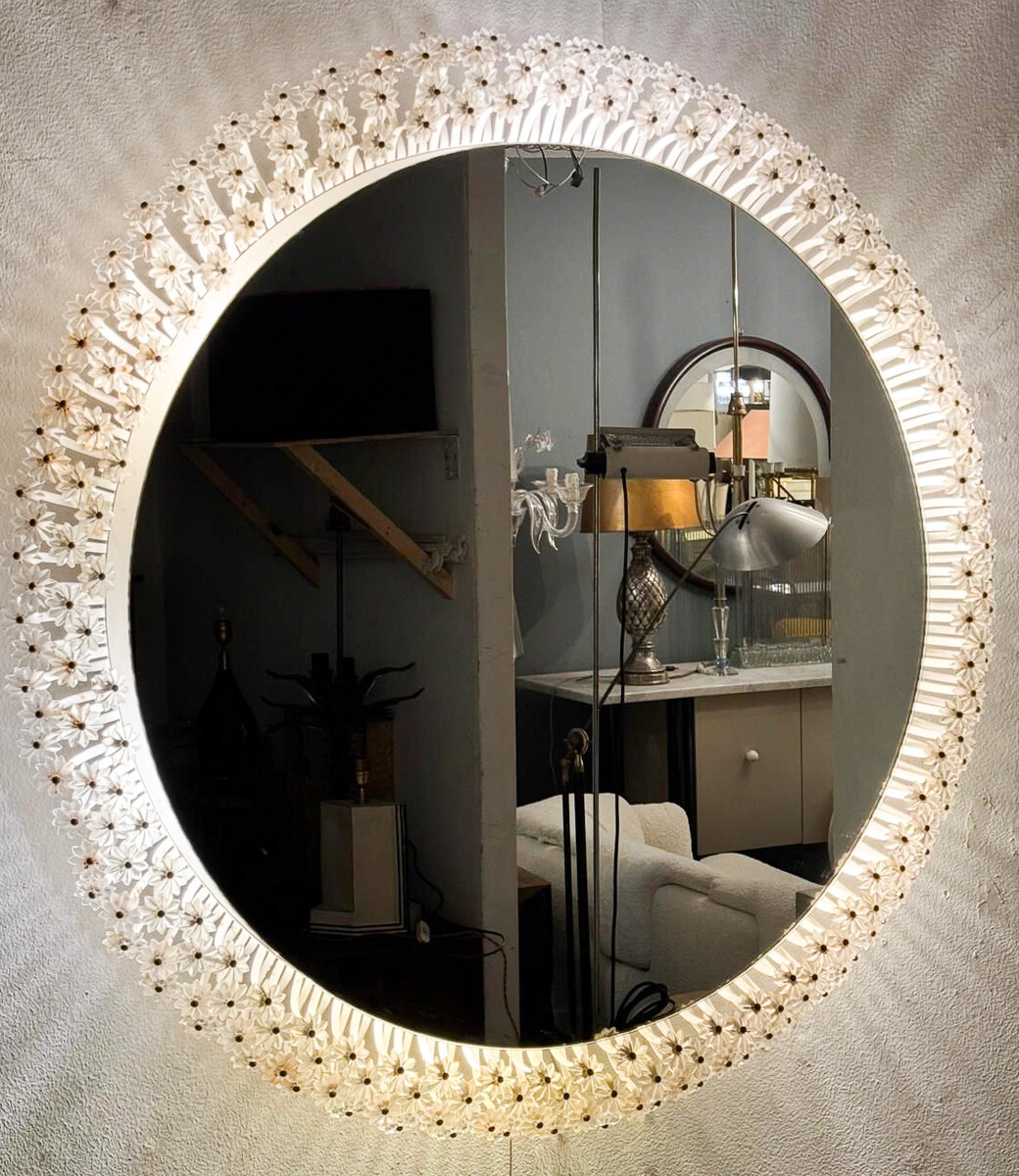 Floral mirror by Emil Stejnar for Ruper Nikoll, 1950, Austria