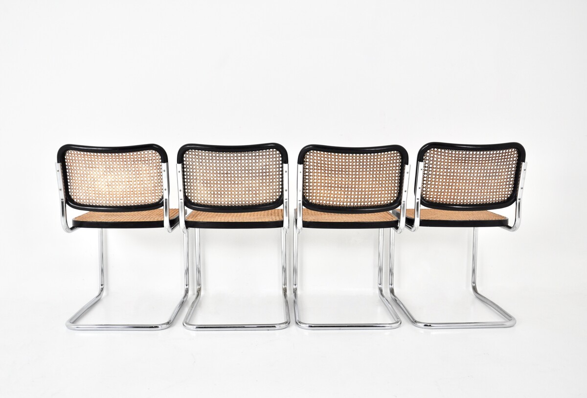 Gavina Dining chairs by Marcel Breuer 1980s Set of 4