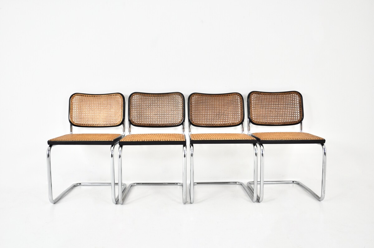 Gavina Dining chairs by Marcel Breuer 1980s Set of 4