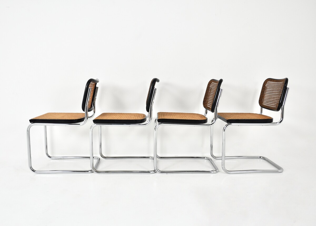 Gavina Dining chairs by Marcel Breuer 1980s Set of 4