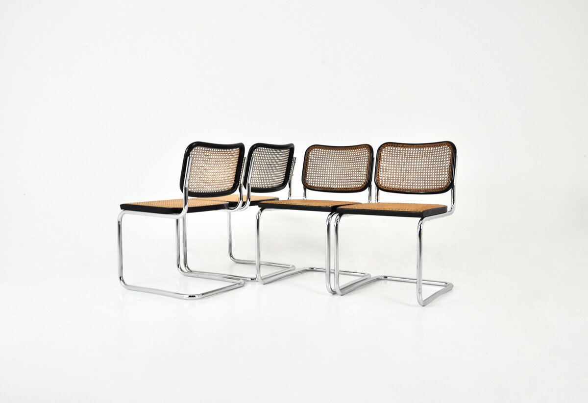 Gavina Dining chairs by Marcel Breuer 1980s Set of 4
