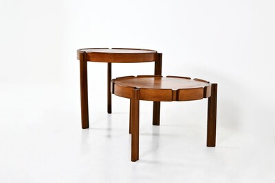 Italian Wooden Nesting Tables, 1950s, set of 2