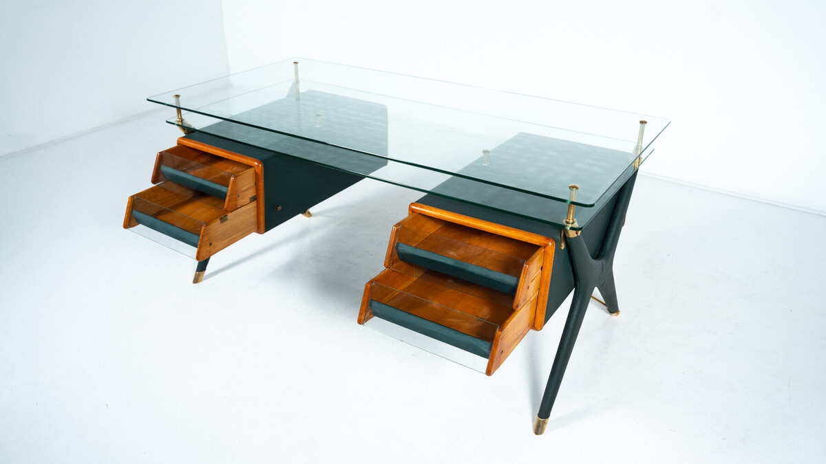 Large Desk By Silvio Berrone from the Bialetti building, Omegna, Italy 1955