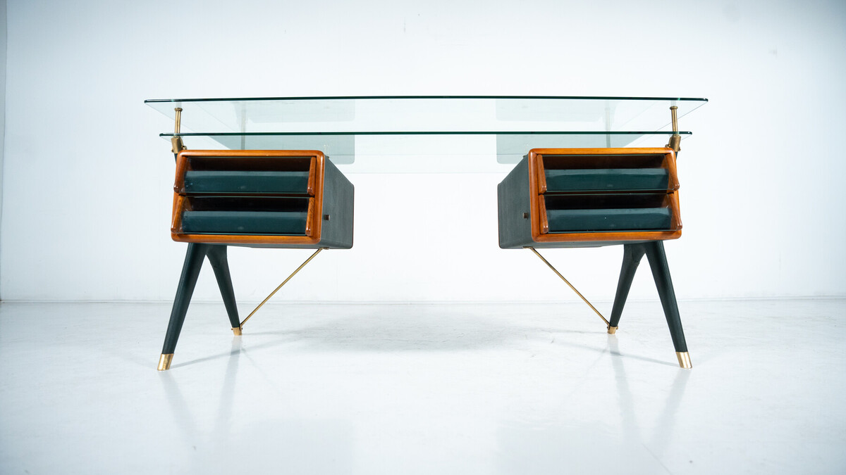 Large Desk By Silvio Berrone from the Bialetti building, Omegna, Italy 1955