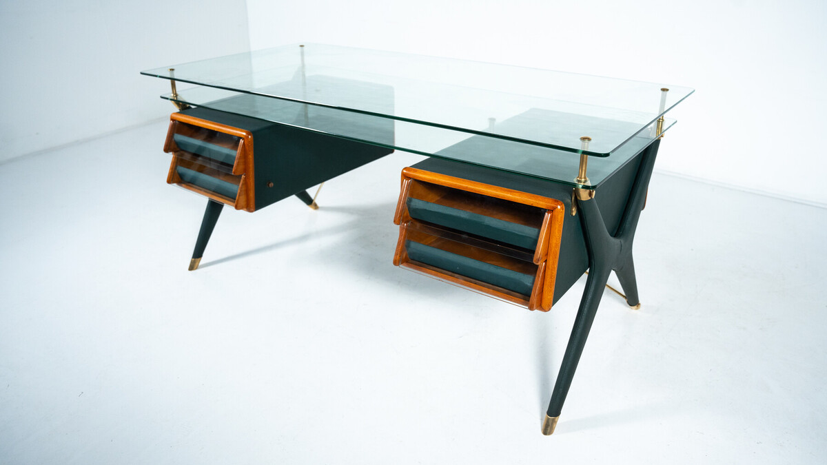 Large Desk By Silvio Berrone from the Bialetti building, Omegna, Italy 1955