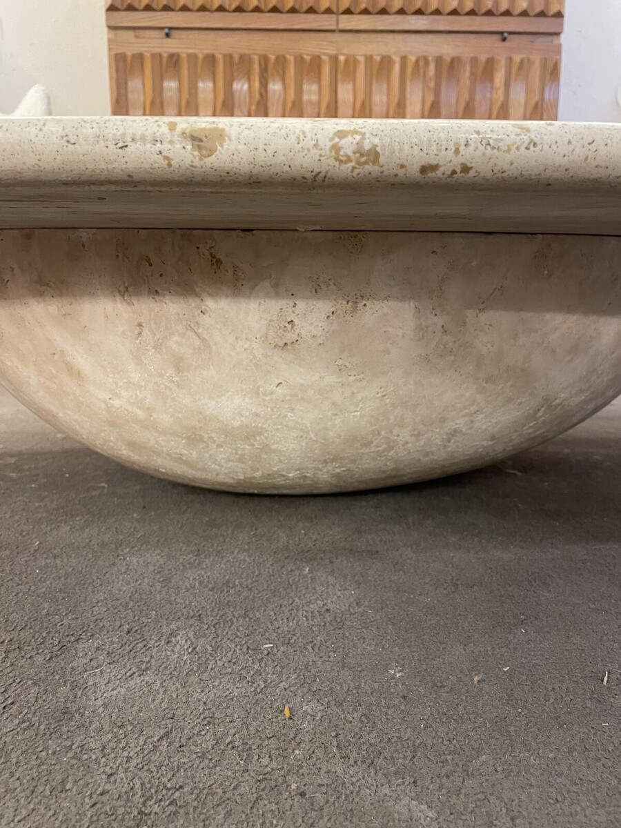 Large Travertine Coffee Table, Italy, 1970s