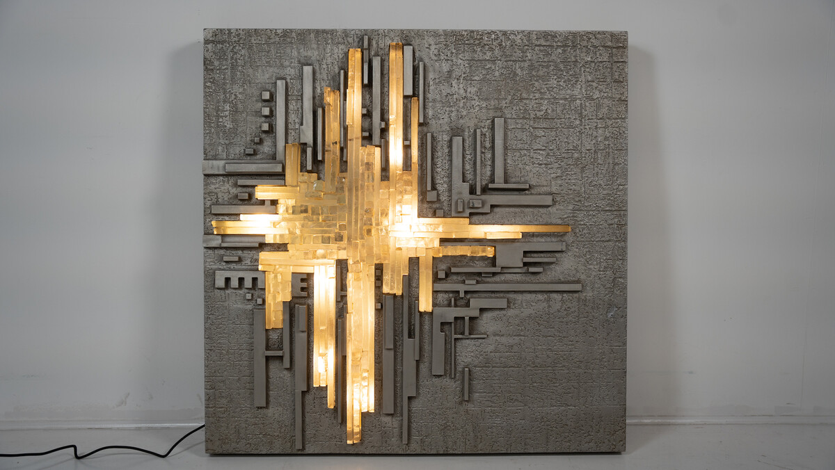 Large Wall Light Rottura Spaziale by Akikaze for Poliarte, Italy, 1970s