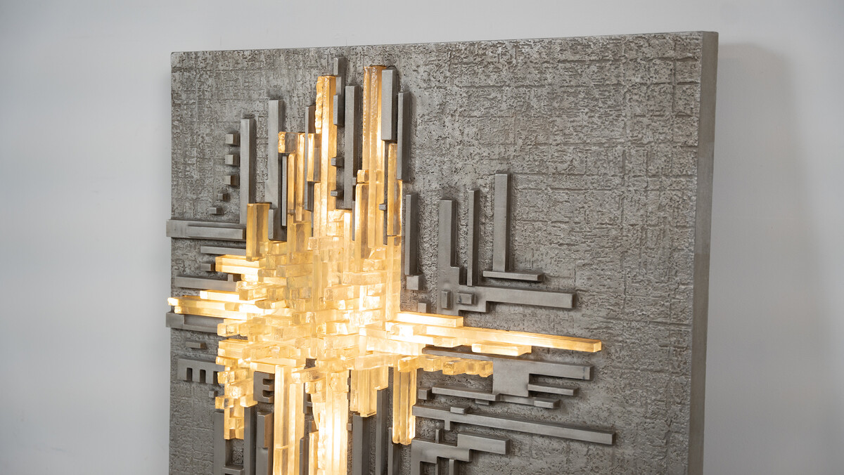 Large Wall Light Rottura Spaziale by Akikaze for Poliarte, Italy, 1970s