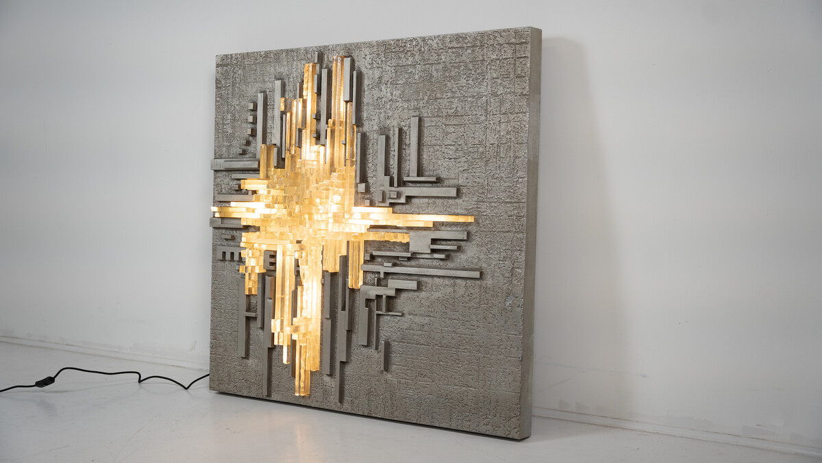 Large Wall Light Rottura Spaziale by Akikaze for Poliarte, Italy, 1970s