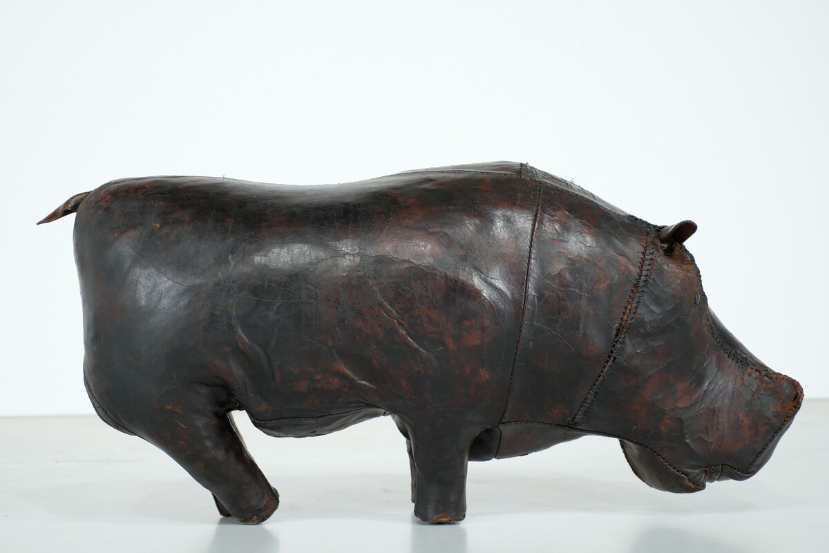 Leather Hippopotamus by Dimitri Omersa for Abercrombie & Fitch -  1960s