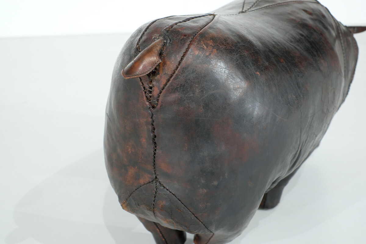 Leather Hippopotamus by Dimitri Omersa for Abercrombie & Fitch -  1960s