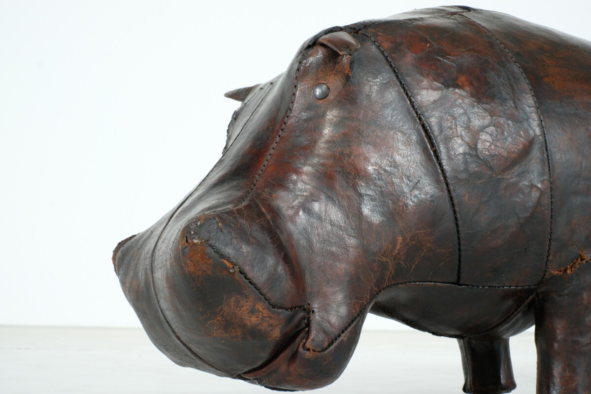 Leather Hippopotamus by Dimitri Omersa for Abercrombie & Fitch -  1960s