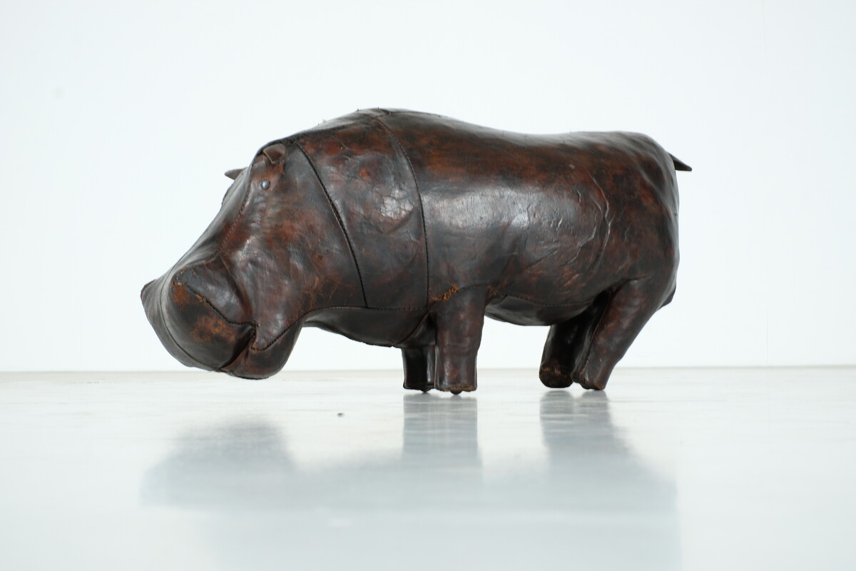 Leather Hippopotamus by Dimitri Omersa for Abercrombie & Fitch -  1960s