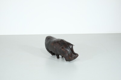 Leather Hippopotamus by Dimitri Omersa for Abercrombie & Fitch -  1960s