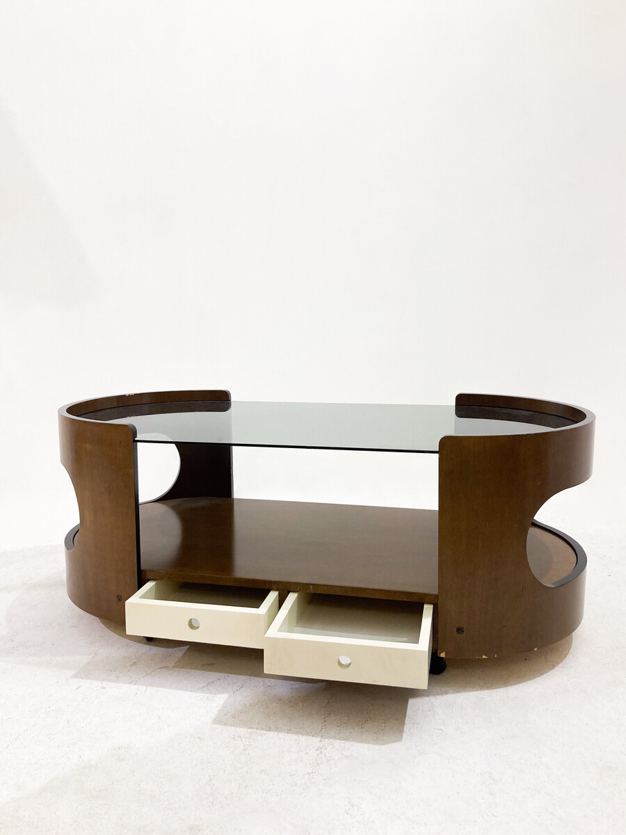 Mid-Century Coffee Table in the style of Joe Colombo, 1970's
