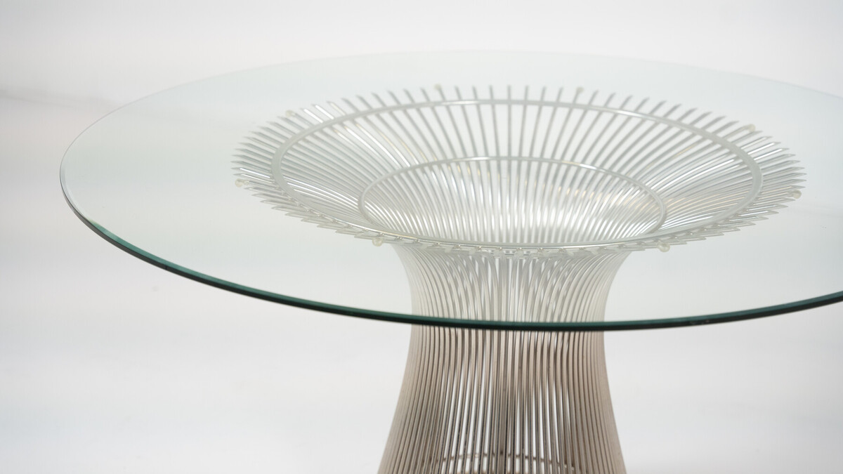 Mid-Century Dining Table by Warren Platner for Knoll, Glass and Metal, 1966