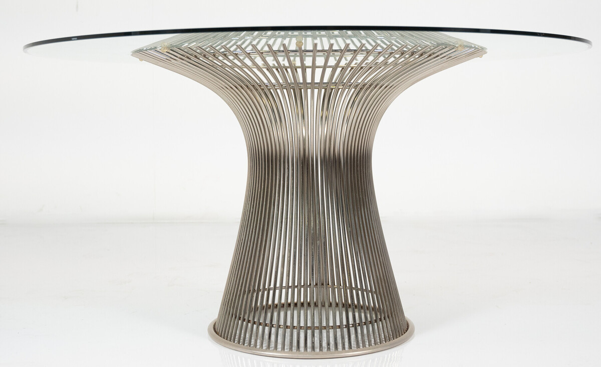 Mid-Century Dining Table by Warren Platner for Knoll, Glass and Metal, 1966