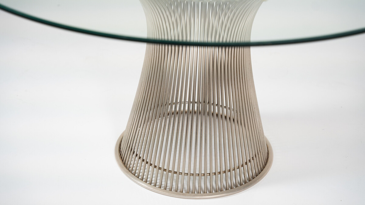 Mid-Century Dining Table by Warren Platner for Knoll, Glass and Metal, 1966