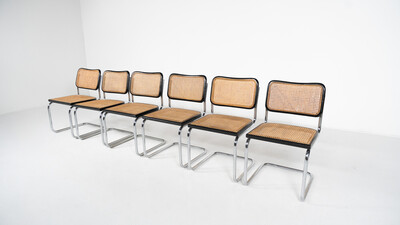 Mid Century Marcel Breuer Style Chairs , Italy, set of 6